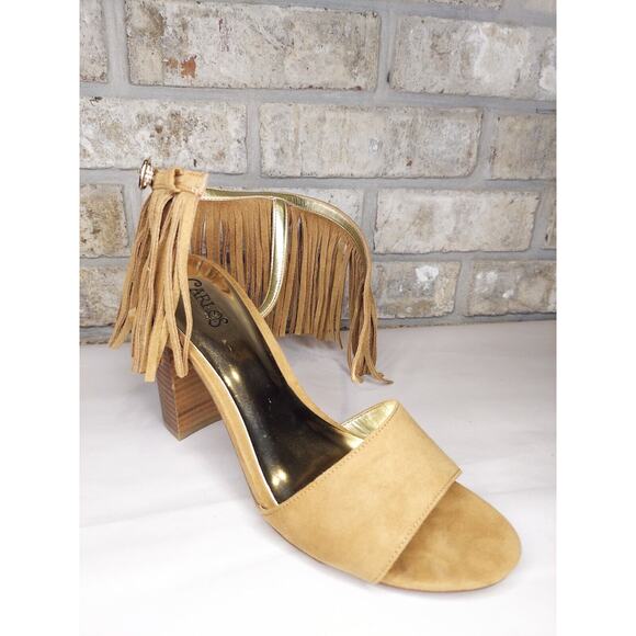 Carlos By Carlos Santana Brulee Gilda Suede Fringe Ankle Strap Heel, Women's 9M - Picture 9 of 12